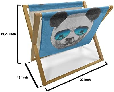 Ambesonne Napszemüveg Magazint, Könyvet Tartó, Vázlatos Grafikus Kép egy Egységes Panda Arcát Trópusi Nyaralás Rezgéseket,