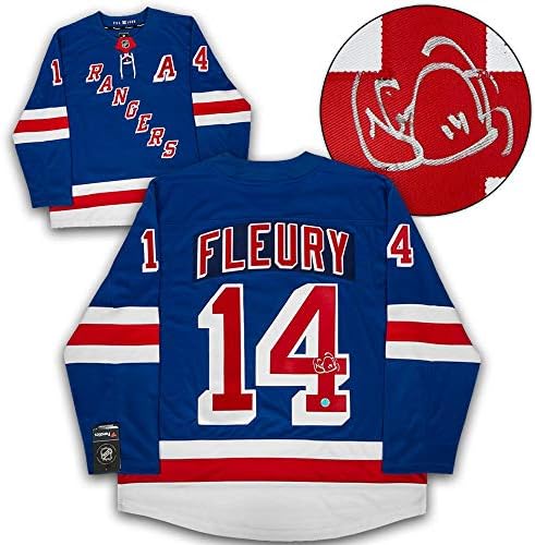 Theo Fleury New York Rangers Dedikált Fanatikusok Jersey - Dedikált NHL-Mezek