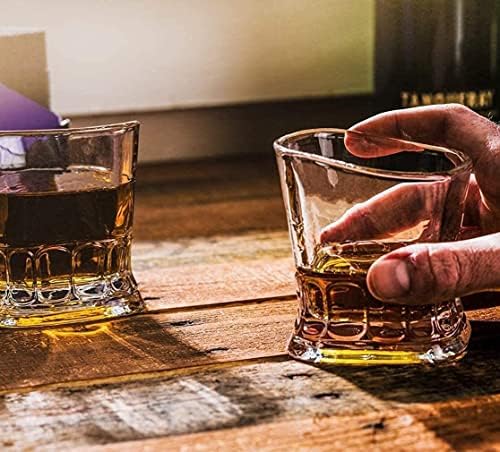 YJALBB Derítő Whiskys Üveg, 4 Db Kristály Poharakat Ultra Világosság, Üvegáru Mosogatógépben mosható Dobon a Bourbon
