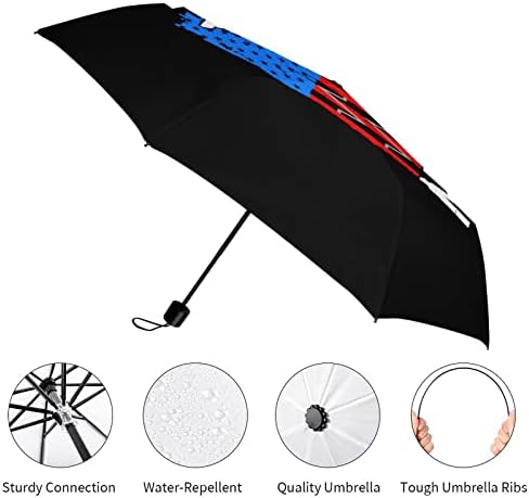 Nővér Hazafias Amerikai USA Zászló Utazási Esernyő Tartós Szélálló Összecsukható Esernyő Eső Hordozható Esernyő Auto nyit-zár