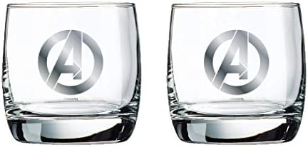 Marvel Üveg Meghatározott - Angyalok Logó - Gyűjthető Ajándék Szett 2 Szemüveg - 10 oz. Kapacitás - Klasszikus Design - Erős