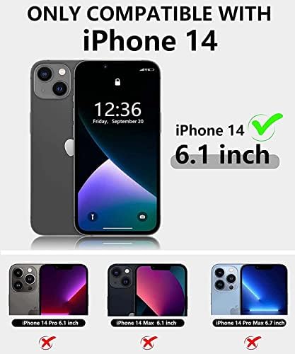 HOUCY Stent Funkció Flip Telefon Esetében Tok, Apple iPhone 14 Esetben 6.1 Colos 2022 Bőr [TPU Belső Héj] Mágneses Folio