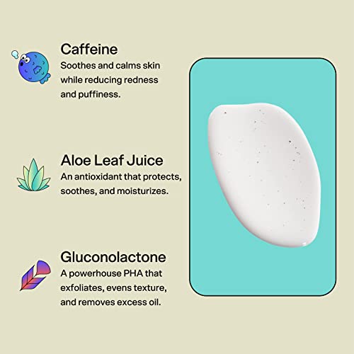 Buborék Bőrápoló újrakezdés Gél - PHA + Koffein a Bőrt, Nyugtató, Textúra + Akne Támogatás - Érzékeny Bőr Barátságos Mély