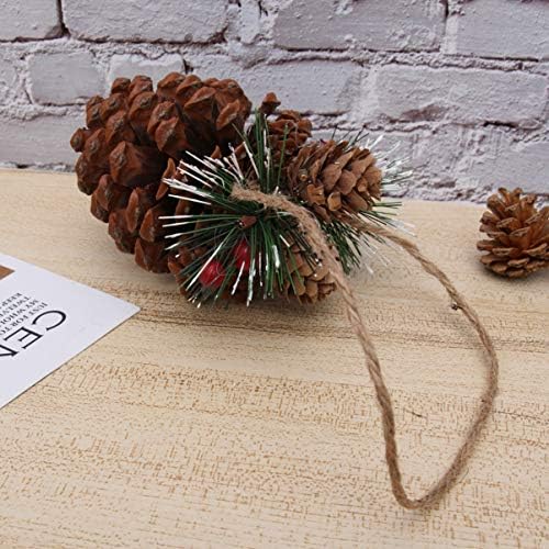 Amosfun Betlehemes Díszek, Karácsonyi fenyőtoboz Dísz Természetes Tobozok a String Karácsonyi Fa Medál Holiday Lóg Dekoráció