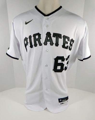 2020 Pittsburgh Pirates Miguel Del Pozo 63 Játék Kiadott Pos Használt Fehér Jersey M - Játék Használt MLB Mezek