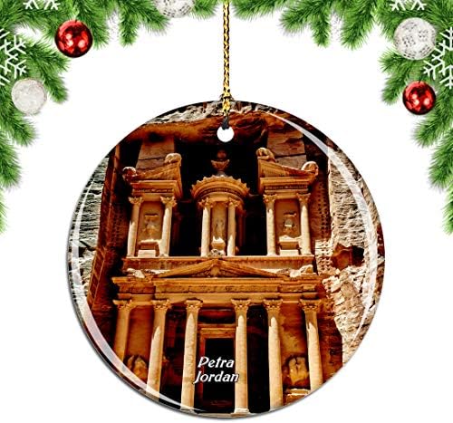 Weekino Al Khazneh Petra Jordan Karácsony, Karácsonyfa Dísz, Dekoráció Lógó Medál Dekoráció Város Utazási Szuvenír Gyűjtés