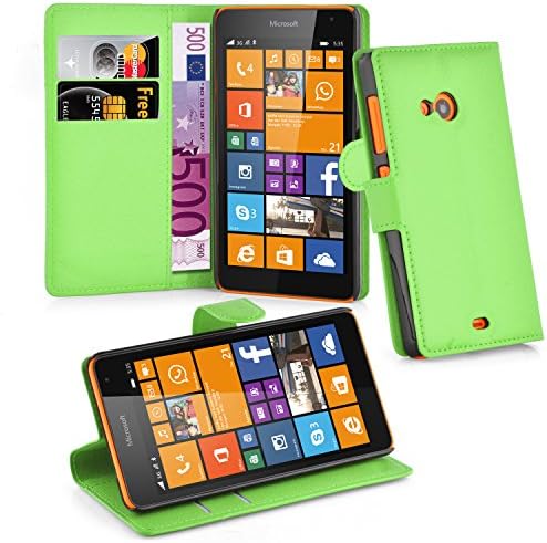 Cadorabo Könyv Esetben Kompatibilis Nokia Lumia 535 a Menta Zöld - Mágneses Bezárása, Állj Funkció, valamint Kártya Slot