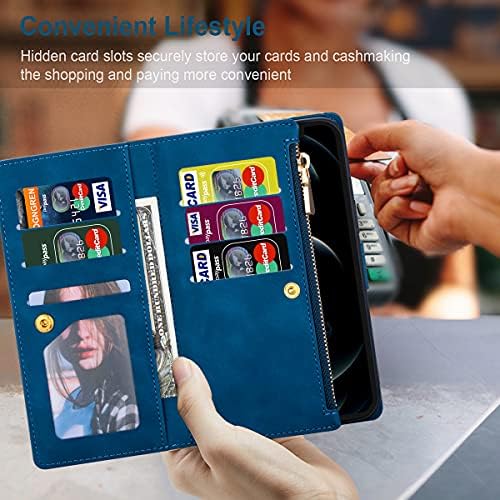 Célja a Galaxy Z Fold 4 5G Esetben (2022) Samsung Galaxy Z Fold 4 Pénztárca Ügy Bőr Kártyahely Mágneses Cipzár Flip Akasztó
