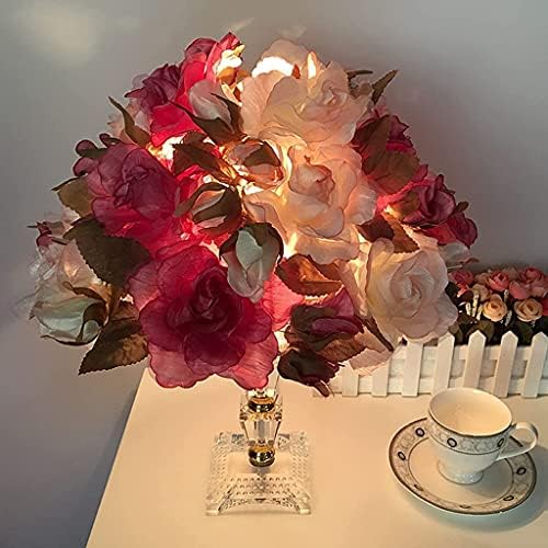 LIRUXUN Rózsa Virág Kristály asztali Lámpa Esküvői Ajándék, Kreatív Esküvői Hercegnő Esküvői Terem, Hosszú, Fényes, Dekoráció
