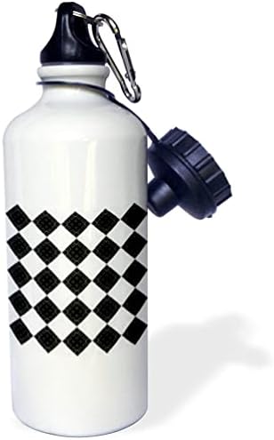 3dRose fekete-Fehér absztrakt átlós négyzet mintás háttér design - Víz Palackok (wb-373181-1)