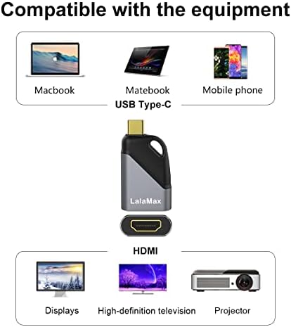 lalamax USB-C-HDMI Adapter, USB C-Típusú HDMI Átalakító Alumínium, Hordozható USB-C Adapter Kompatibilis a MacBook Pro/Levegő