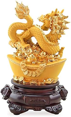 LIUSHI Feng Shui Díszek/Feng Shui Gazdagság Fa Kínai horoszkóp a Sárkány Arany Gyanta Gyűjthető Figurák Asztal Dekoráció