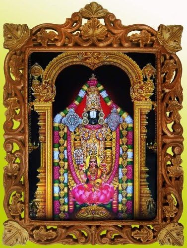 Lord Venkateswara Posztert, Festményt, a Fa Kézműves Keret Kézműves Art Kézműves