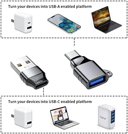 USB-C-USB Adapter(2 Csomag), Thunderbolt 3 USB 3.0 Adapter Kompatibilis Laptopok, Hatalom, Bankok, Töltők, az iPad 4/iPad