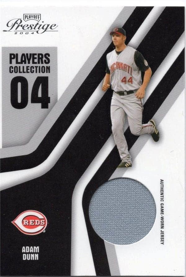 Adam Dunn játékos kopott jersey-i javítás baseball kártya (Cincinnati Reds) 2004 Donruss Rájátszás Prestige PC2 - MLB Meccset