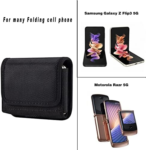 Mobiltelefon Tokot Kompatibilis a Samsung Galaxy Z Flip 3,Z Flip3 5G, Z Flip 2 Strapabíró Nylon mobiltelefon Öv Tok,Kompatibilis