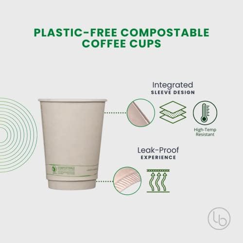 12oz Műanyag-ingyenes Kávés Csészét az Élő Mérleg | 100 csésze Integrált Ujjú. A legjobb alternatíva, hogy műanyag poharak.