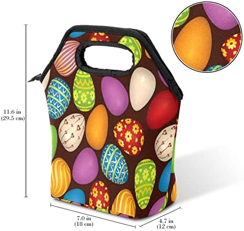GUEROTKR Ebéd Bag Nők,uzsonnás Doboz, Férfi,Női uzsonnás Doboz,színes Húsvéti tojás minta