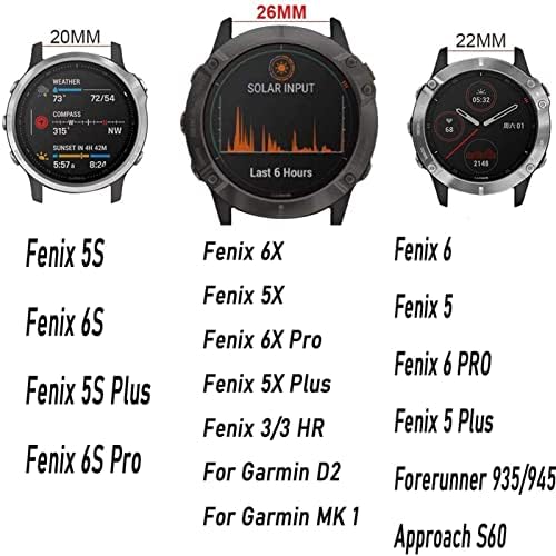 GHFHSG 26 22 20 MM Watchband Szíj, a Garmin Fenix 7x ，Fenix 7，Fenix 7s Intelligens Karóra gyorskioldó Szilikon Easyfit Csuklópántot