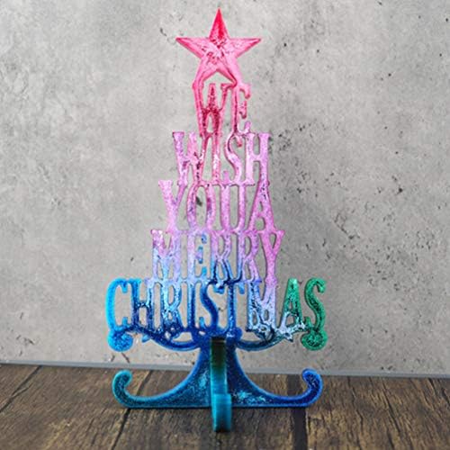EXCEART 3D karácsonyfa Szilikon Penész Csillag kívánunk Boldog Karácsonyt Asztali karácsonyfa DIY Kézműves Műgyanta Öntés
