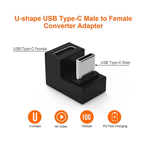 Zeilala 2PACK U-Alakú USB-C-Típusú USB-C-Típusú Bővítő Adapter Csatlakozó Átalakító Átutalás 4K Videót, 10 gbps adatátviteli