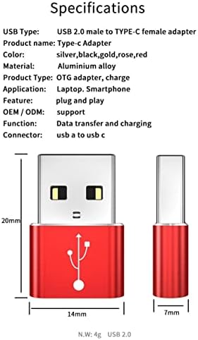 BoxWave Adapter Kompatibilis a Tini Mérnöki TX-6 (Adapter által BoxWave) - USB-C PortChanger (5 Csomag), USB C-Típusú OTG