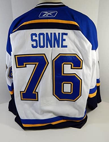 A St. Louis Blues Sonne 76 Játék Használt Fehér Jersey DP12373 - Játék Használt NHL-Mezek