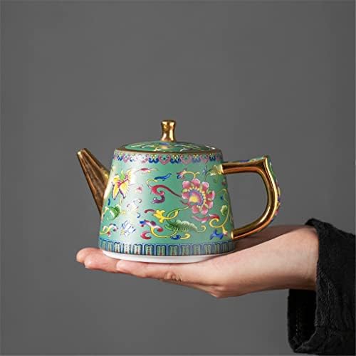 CCBUY Kerámia teáskanna arany kezelni a háztartási zománc zöld teáskanna vízforraló Kínai kancsó tea set (Szín : Egy, Méret