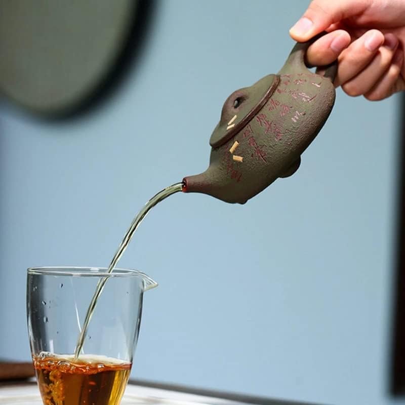 EYHLKM Nyers Érc Szépség Teáskanna Kínai Lila Agyag teáskannában Kézzel készített Golyó Lyukba Filter Tea Kettle Drinkware