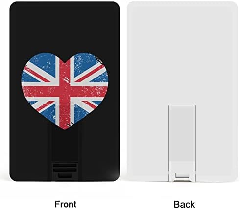 Az egyesült KIRÁLYSÁG Nagy-Britannia Retro Szív Zászló USB Meghajtó Hitelkártya Design USB Flash Meghajtó U Lemez, pendrive