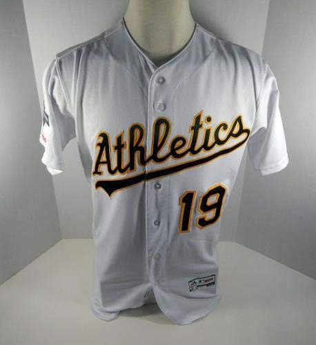 2019 Oakland Athletics Josh Phegley 19 Játék Kiadott Fehér Jersey 150 & PS P 1384 - Játék Használt MLB Mezek
