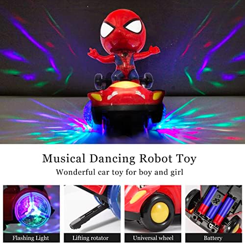 TOYLEMSAN Táncoló Robot, Spider Játékok Interaktív Zenei Szuper Héró játékautó Villogó Fények Intelligens, Interaktív Oktatási