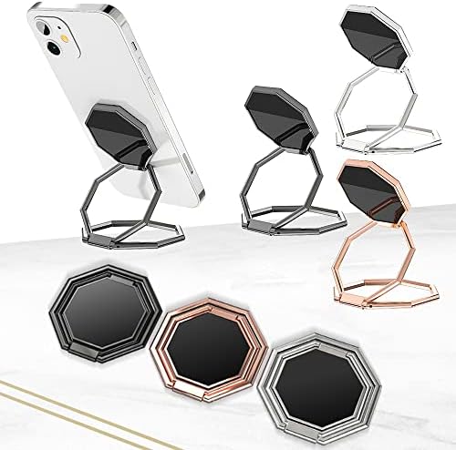 N/360 Forgatás Mobiltelefon Összecsukható Vissza Ultra Vékony Telefon Gyűrű Jogosultja Multi Angle Hordozható Asztal Fém