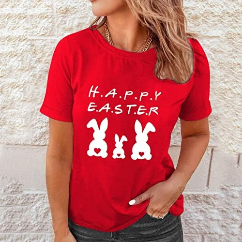Plus Size Boldog Húsvéti Póló Női Vicces, Aranyos Nyuszi Grafikus Póló, Alkalmi, Rövid Ujjú Felsők T-Shirt póló