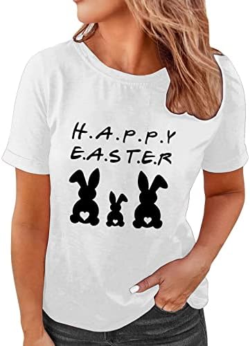 Plus Size Boldog Húsvéti Póló Női Vicces, Aranyos Nyuszi Grafikus Póló, Alkalmi, Rövid Ujjú Felsők T-Shirt póló