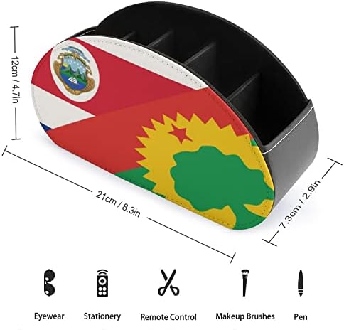 Costa Rica Oromo Felszabadítási Front Zászló Távirányító Birtokosai PU Bőr Caddy Tároló Szervező Doboz 5 Rekesz az Otthoni