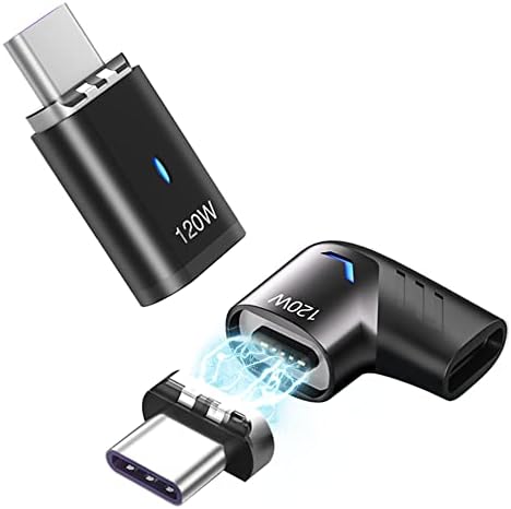 USB-C Mágneses Adapter Igaz Angyal + Mágneses USB-C Egyenesen C Típusú Csatlakozó 5Pin,Támogatja a PD-120 W Quick Charge,480Mbps