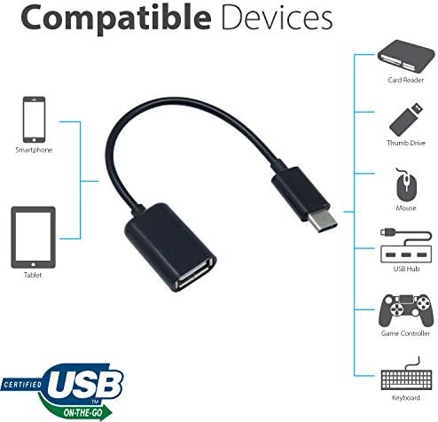 OTG USB-C 3.0 Adapter Kompatibilis A Philips TAT2235WT/00 Gyors, Ellenőrzött, Több használható Funkciók, mint Például a Billentyűzet,