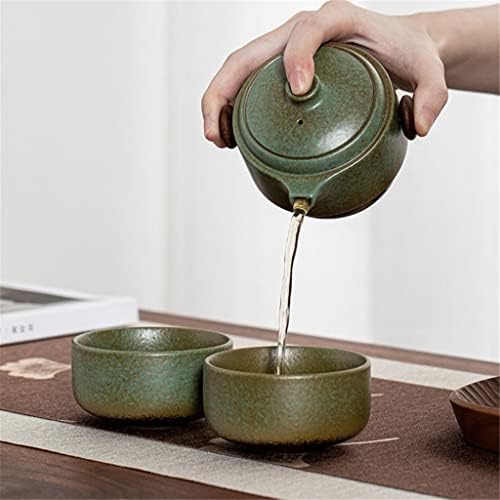 N/A Kínai Hordozható Teás Készlet Kerámia 1 Pot 2 Csésze Utazási Teás Készlet Bögrék Tároló Táska Teaware Meghatározott Hőszigetelés