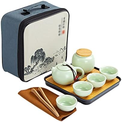 n/a Hordozható Kerámia cserép Utazási Kung Fu Tea-Fű Ingatlan Társ Ajándék Doboz Kínai Csésze Készlet Celadon Tálca (Szín