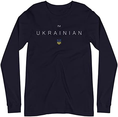 Banisiworld én vagyok az ukrán Zelensky Ukrajna - Kicsi, Sárga, Kék Szigony Unisex Hosszú Ujjú Póló