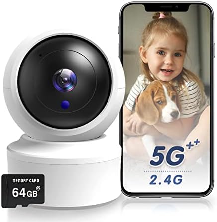 Beltéri Biztonsági Kamera, 2K HD Pan / Tilt Vezeték nélküli Pet Kamera Baba Monitor, 5G & 2.4 G WiFi Biztonsági Kamera Kutya