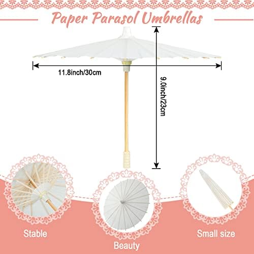 6 Pack Kis Papír Napernyő Esernyő DIY Esernyő, Mini Esernyő a Növények Dekoratív Napernyő babaváró Buli, Esküvő Dekoráció,