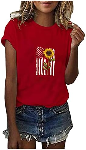 Amerikai Zászlós Póló Női Nyomtatás, Rövid Ujjú Blúz Függetlenség Napja Maximum 2023 Nyári Alkalmi Ing