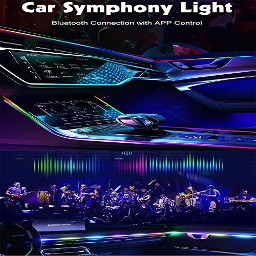 Akril Autó Belső Környezeti LED Szalag Light ALKALMAZÁS, Vezérlés, RGB Szimfonikus Szín 18 1 175 cm 620 Led-ek Optikai Környezeti