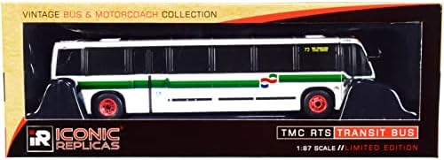 1999 TMC RTS Transit Busz 73 San Francisco-i Civic Center-Golden Gate Árutovábbítási Fehér w/Zöld Csíkos 1/87 (HO) Fröccsöntött