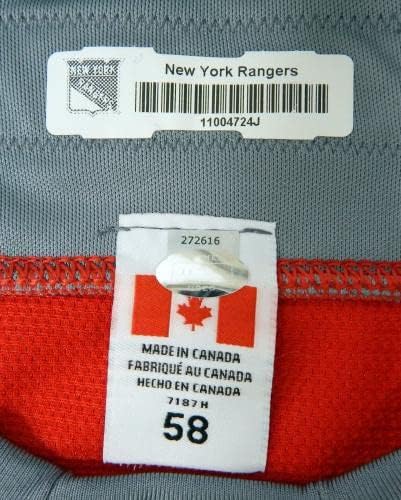 A New York Rangers Játék Használt Piros Gyakorlat Jersey Reebok NHL 58 DP29935 - Játék Használt NHL-Mezek