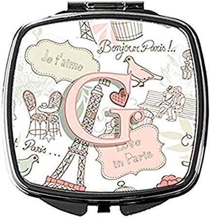 Caroline Kincsek CJ2002-GSCM Levelet G Szerelem Párizsban Rózsaszín Kompakt Tükör, Dekoratív Utazási Smink Tükör a Nők, Lányok