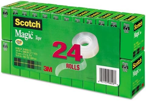 Scotch Magic Tape, 24 Tekercs, Számos Alkalmazások, Láthatatlan, tervezés, Javítás, 3/4 x 1000 Cm, Dobozos (810K24) - Csomag