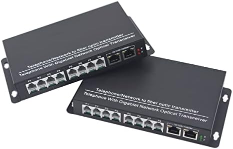 4 Csatorna, Telefon, 2 10/100/1000M Ethernet Felett Optikai Extender, RJ11 EDÉNYEK Vezetékes Telefonok Optikai Konverterek,